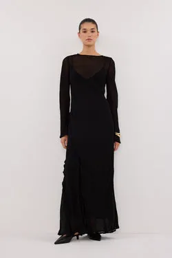 MARISSA BLACK LONG SLEEVE MAXI DRESS