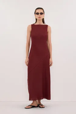 LACY SAHARA SLEEVELESS LINEN MIDI DRESS