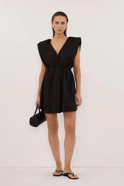 SABRE BLACK COTTON MINI DRESS
