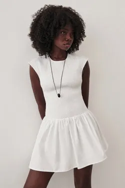 RUBI WHITE COTTON MINI DRESS