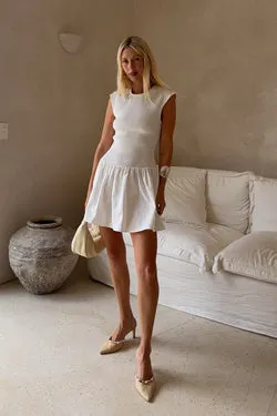 RUBI WHITE COTTON MINI DRESS