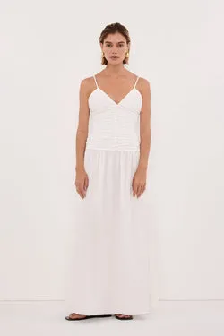 ALEXIA WHITE COTTON MIDI DRESS