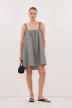 BRIONA GINGHAM COTTON MINI DRESS