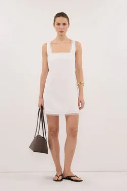 ROSIN WHITE LACE TRIM MINI DRESS