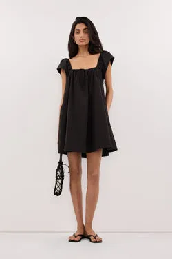 KATE BLACK COTTON MINI DRESS