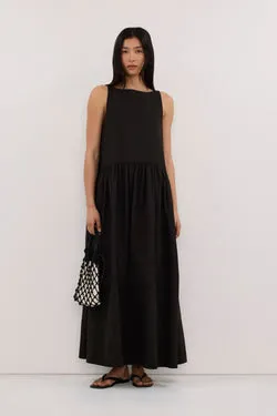 JO BLACK DROP WAIST MIDI DRESS