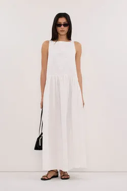 JO WHITE DROP WAIST MIDI DRESS
