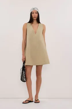 ORLENA ELM SAGE COTTON MINI DRESS
