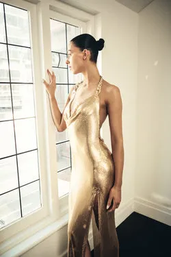 Khloe Glomesh Dress - Gold