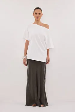 ADDISON PETROL BIAS CUPRO MAXI SKIRT