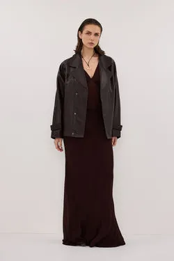 CARLY DARK CHOC MIDI SKIRT