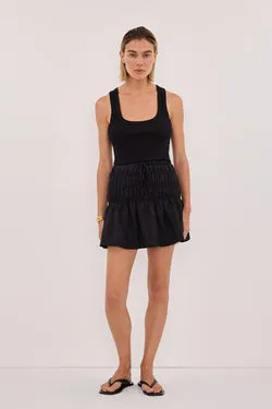 MAIA BLACK LINEN MINI SKIRT