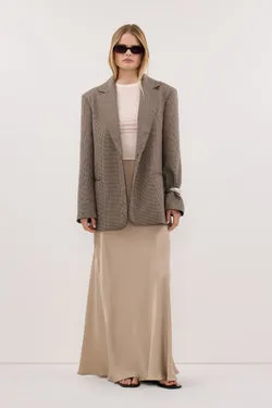 JULIETTE GOLD SILK MIDI SKIRT