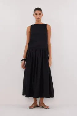 JACQUES BLACK RAMIE MIDI DRESS