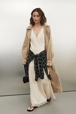 ANDREA SANDSTONE CUPRO MIDI DRESS