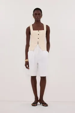 FRAN SANDSTONE LINEN VEST