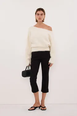 SALMA IVORY ASYM KNIT JUMPER