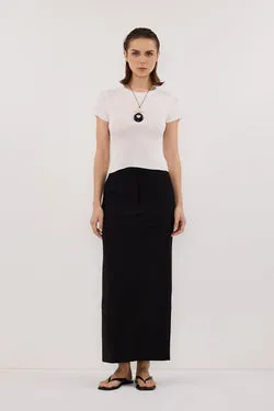LIZA BLACK TAILORED MIDI SKIRT