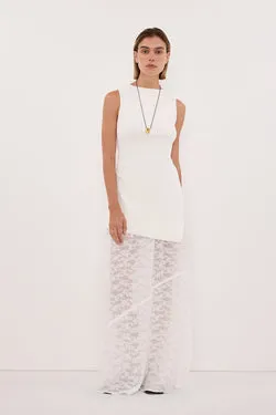 BELLE WHITE LACE MAXI SKIRT