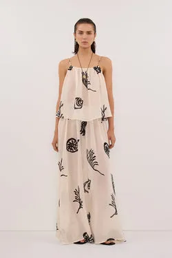 POSITANO SANDSTONE RAMIE MIDI SKIRT