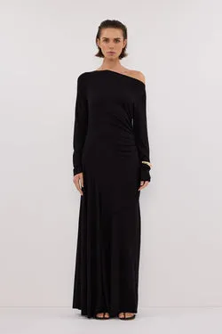 HADLEY BLACK LONG SLEEVE KNIT MAXI DRESS