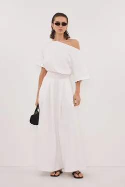 ESME WHITE ASYM MAXI DRESS