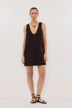 OAKLAND CHOC FAUX SUEDE MINI DRESS