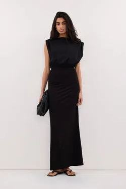 LIORA BLACK SLEEVELESS MAXI DRESS