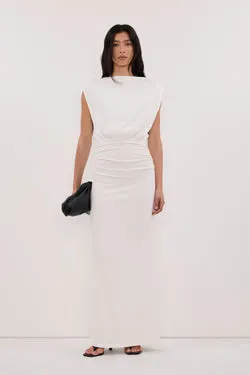 LIORA WHITE SLEEVELESS MAXI DRESS