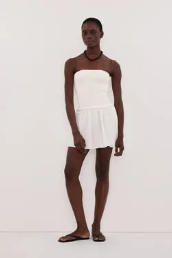 COCO WHITE STRAPLESS HYBRID MINI DRESS