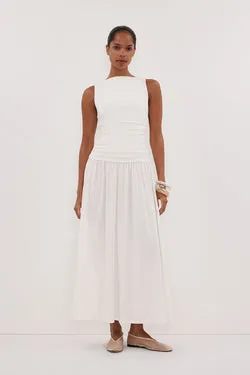 MEG OFF WHITE SLEEVELESS KNIT MIDI DRESS