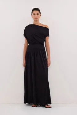 ELSIE BLACK MODAL ASYM MAXI DRESS