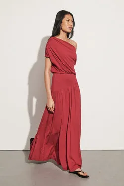 ELSIE RED MODAL ASYM MAXI DRESS