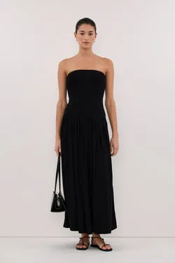 AVEN BLACK BANDEAU MAXI DRESS