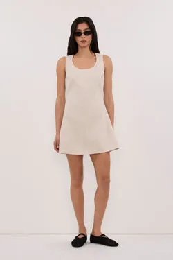 AURELI NATURAL LINEN MINI DRESS