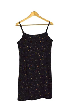 Black Floral Print Dress