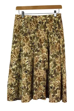 Reworked Beige Floral Print Skirt