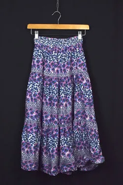 Striped Floral Print Skirt