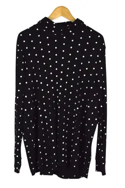 White Polka Dot Print Top