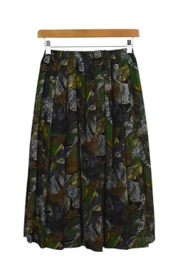 Reworked Abstract Leaf Print Skirt