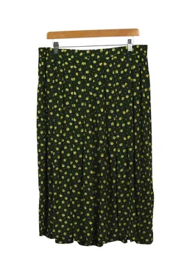 Green Pleated Skirt