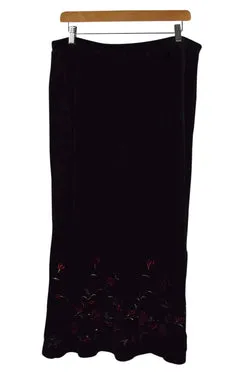 Black Floral Print Skirt