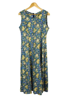 Reworked Blue Floral Dress