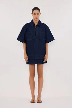 MASON INDIGO DENIM MINI SKIRT