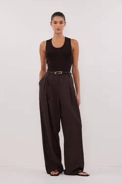 DEVIN BITTER CHOC RACER KNIT TANK