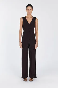 SYLVIA BITTER CHOC LONGLINE VEST
