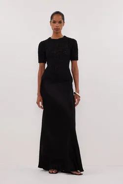 CIA BLACK CAP SLEEVE KNIT TEE