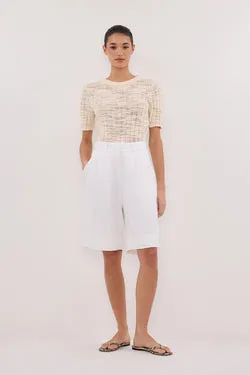 CIA NATURAL CAP SLEEVE KNIT TEE