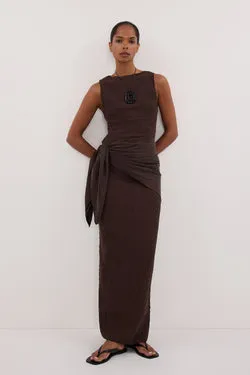 MELISSA CHOCOLATE KNIT MIDI SKIRT