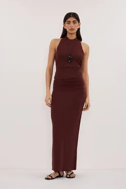 SOL CINNAMON KNIT MIDI SKIRT